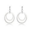 Metallic Geometric Butterfly Tassel Circle Earrings Gold Plated