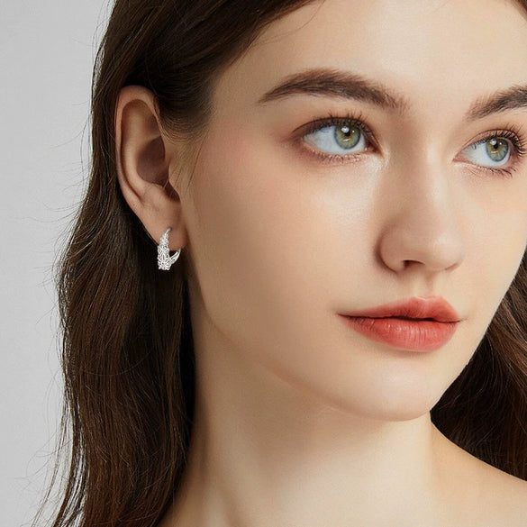 Meteor Earrings Moissanite 925 Silver Drop Shape Electroplated Women's Light Luxury Niche Allmatch