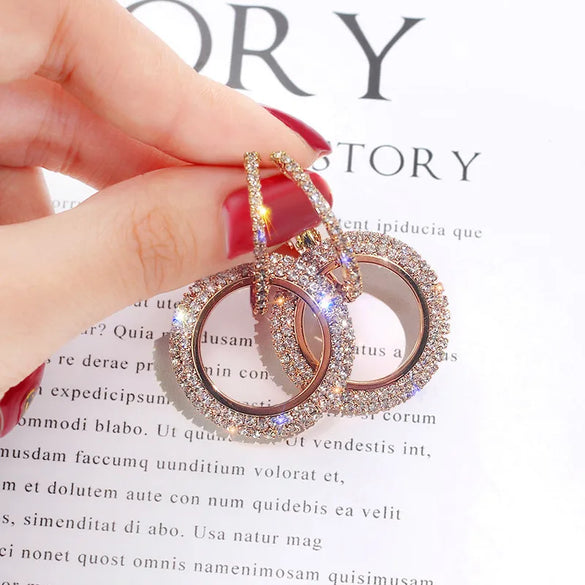 Micro-Inlaid Diamond Fashion Earrings