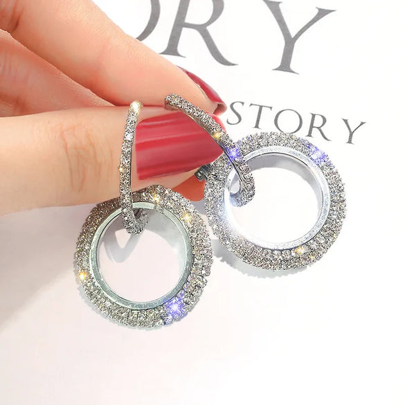 Micro-Inlaid Diamond Fashion Earrings