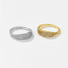 Microinlaid Zircon Copper Ring With Geometric Design And Electroplating Treatment Fashionable Simple Allmatch Highend Niche Light Luxury Stacked Ring For Women
