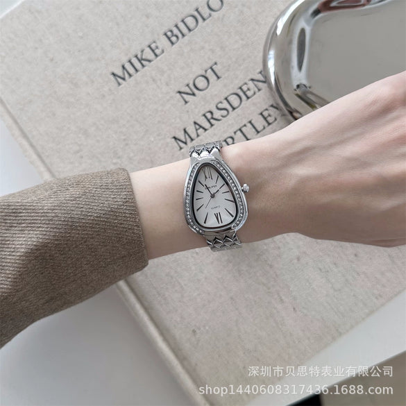Midancient Style Goldplated Snakehead Alloy Band Women's Watch