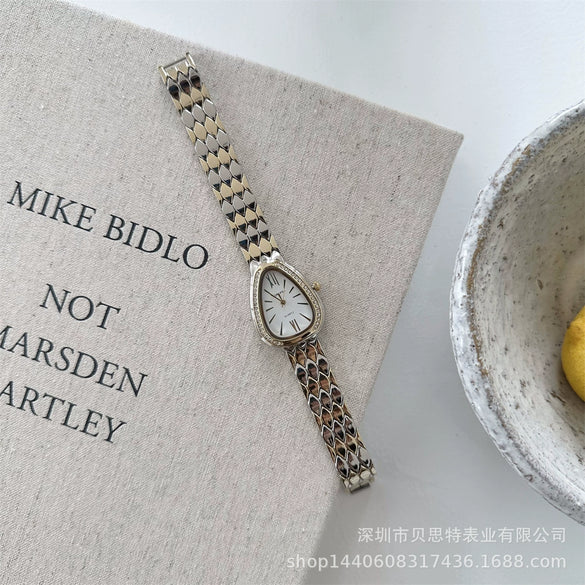 Midancient Style Goldplated Snakehead Alloy Band Women's Watch