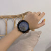 Military Watch Alloy Case Imitation Leather Strap Stainless Steel Clasp Round Dial Leisure Style