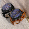 Military Watch Alloy Case Imitation Leather Strap Stainless Steel Clasp Round Dial Leisure Style
