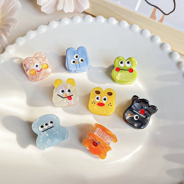 Mini Acetic Acid Handmade Cute Cartoon Ghost Horse Hair Clips For Women