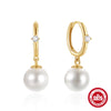 Mini Bulb S925 Sterling Silver Geometric All Match Stud Earrings For Women With Freshwater Pearl