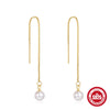 Mini Bulb S925 Sterling Silver Geometric All Match Stud Earrings For Women With Freshwater Pearl