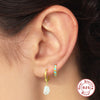Mini Bulb S925 Sterling Silver Geometric All Match Stud Earrings For Women With Freshwater Pearl