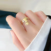 Mini Cute Tassel Cartoon Love Bear Pendant Ring Copper Electroplated