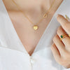 Mini Double Heart Love Necklace For Women Titanium Steel With 18K Gold Plated Electroplating All Match Clavicle Chain