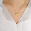 Mini Double Heart Love Necklace For Women Titanium Steel With 18K Gold Plated Electroplating All Match Clavicle Chain