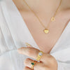 Mini Double Heart Love Necklace For Women Titanium Steel With 18K Gold Plated Electroplating All Match Clavicle Chain