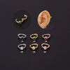 Mini Ear Buckle Single Zircon Ear Bone Ring Metal Geometric Electroplated Women's Piercing Earrings