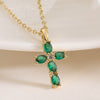 Mini Exquisite Copper Zircon Cross Pendant Necklace 18K Gold Plated Geometric Minimalist Style For Women
