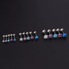 Mini Gem Piercing Earrings Stainless Steel Geometric Goldplated Electroplating For Women