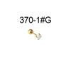 Mini Gem Piercing Earrings Stainless Steel Geometric Goldplated Electroplating For Women