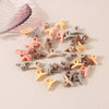 Mini Hair Clips For Women Plastic Resin Geometric Baking Paint Style For Summer
