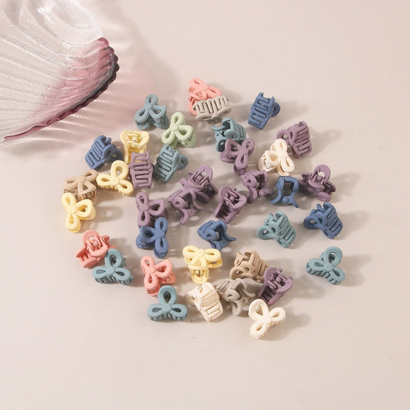 Mini Hair Clips For Women Plastic Resin Geometric Baking Paint Style For Summer