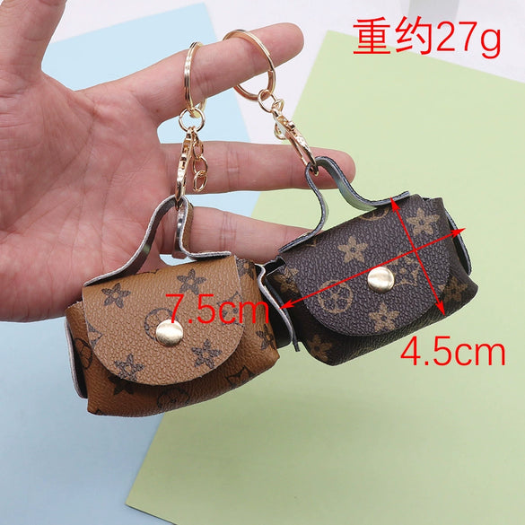 Mini Leather Storage Bag For Women Coin Purse Headphone Bag Key Bag With Modern Simplicity Style