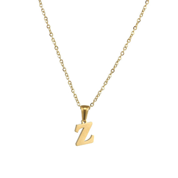 Mini Letter Stainless Steel Mirror Polished Pendant Necklace With Electroplating Polishing For Women