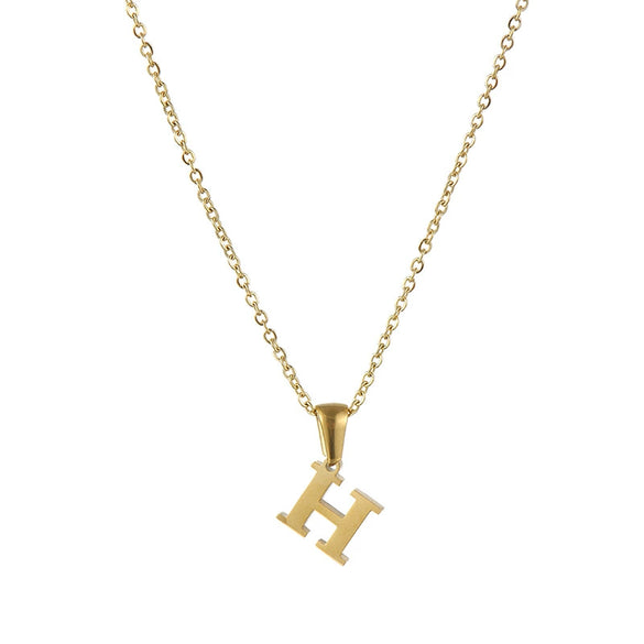 Mini Letter Stainless Steel Mirror Polished Pendant Necklace With Electroplating Polishing For Women