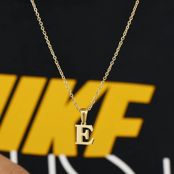 Mini Letter Stainless Steel Mirror Polished Pendant Necklace With Electroplating Polishing For Women