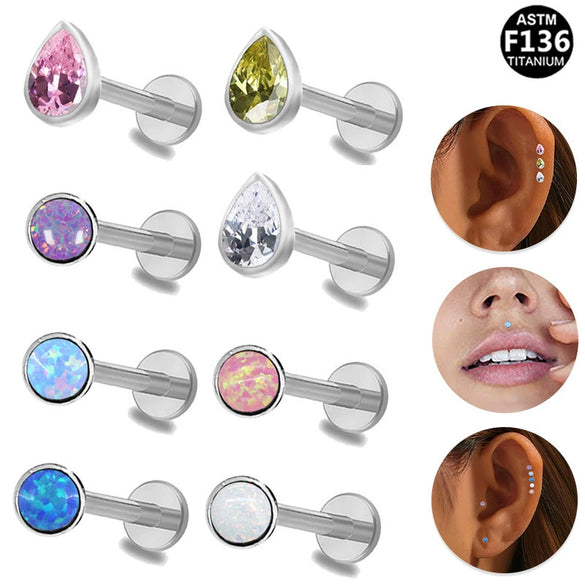 Mini Lip Nail Ear Bone Nail Flat Bottom Ear Nail Titanium Alloy Copper Stainless Steel Geometric Electroplated