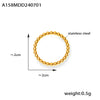 Minimalism Fashion Ring 316L Stainless Steel Goldplated Geometric Round Bead Stitching Design