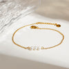 Minimalism Geometric Titanium Steel And 18K Freshwater Pearl Women's Anklet