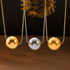 Minimalism Versatile Jewelry Geometric Round Bead Handmade Polished 316L Stainless Steel Gold Plated Pendant Snake Bone Chain Necklace