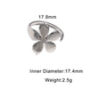 Minimalist Adjustable Stainless Steel Open Ring For Women With Flower Shape Sweet Style And 18K Gold Electroplated Finish