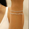 Minimalist Alloy Cross Pendant Necklace Set With Electroplating Water Wave Chain For Women