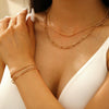 Minimalist Alloy Cross Pendant Necklace Set With Electroplating Water Wave Chain For Women
