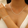 Minimalist Alloy Cross Pendant Necklace Set With Electroplating Water Wave Chain For Women
