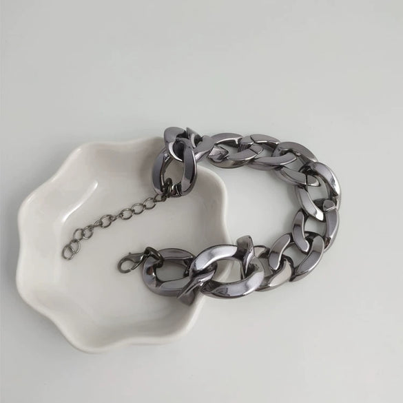 Minimalist Alloy Geometric Thick Chain Bracelet For Women Electroplated Fashion Jewelry Wholesale