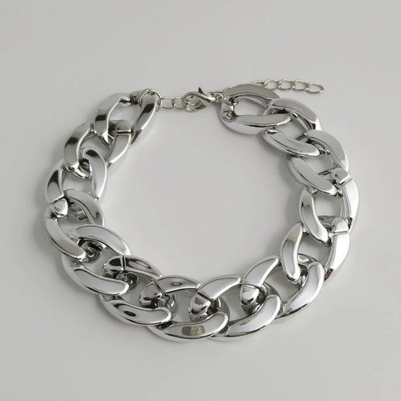 Minimalist Alloy Geometric Thick Chain Bracelet For Women Electroplated Fashion Jewelry Wholesale