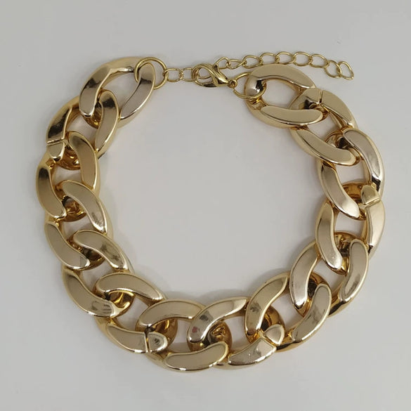 Minimalist Alloy Geometric Thick Chain Bracelet For Women Electroplated Fashion Jewelry Wholesale