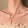 Minimalist Alloy Liquid Lava Pendant Necklace Irregular Collarbone Chain Electroplated Simple Fashion Jewelry For Women