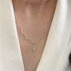 Minimalist Alloy Liquid Lava Pendant Necklace Irregular Collarbone Chain Electroplated Simple Fashion Jewelry For Women