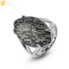 Minimalist Alloy Open Ring With Rhombus Horse Eye Natural Stone Inlay Fashion Adjustable Ring For Women