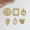 Minimalist Alloy Silver Plated Gold Plated Geometric Rose Photo Frame Jewelry Earrings Necklace Accessories Handmade Electroplated