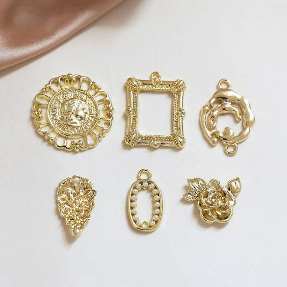 Minimalist Alloy Silver Plated Gold Plated Geometric Rose Photo Frame Jewelry Earrings Necklace Accessories Handmade Electroplated