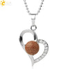 Minimalist Amethyst Crystal Heart Pendant Necklace With Silver Plated Alloy Ball Chain Rhinestone Accent For Couples