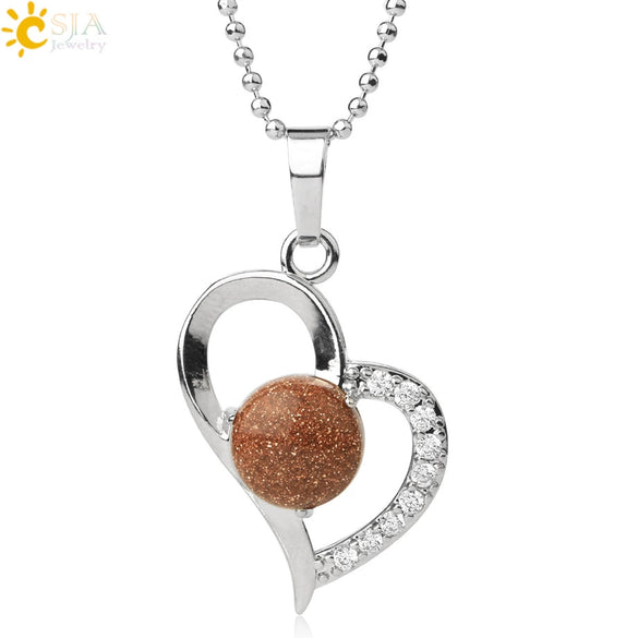 Minimalist Amethyst Crystal Heart Pendant Necklace With Silver Plated Alloy Ball Chain Rhinestone Accent For Couples