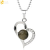 Minimalist Amethyst Crystal Heart Pendant Necklace With Silver Plated Alloy Ball Chain Rhinestone Accent For Couples