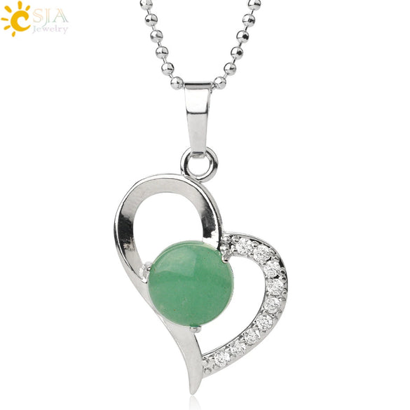 Minimalist Amethyst Crystal Heart Pendant Necklace With Silver Plated Alloy Ball Chain Rhinestone Accent For Couples