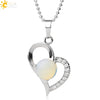 Minimalist Amethyst Crystal Heart Pendant Necklace With Silver Plated Alloy Ball Chain Rhinestone Accent For Couples