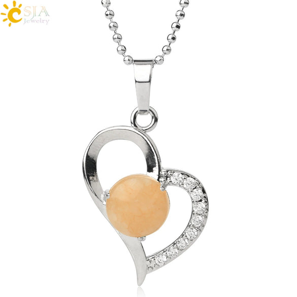Minimalist Amethyst Crystal Heart Pendant Necklace With Silver Plated Alloy Ball Chain Rhinestone Accent For Couples