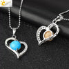 Minimalist Amethyst Crystal Heart Pendant Necklace With Silver Plated Alloy Ball Chain Rhinestone Accent For Couples